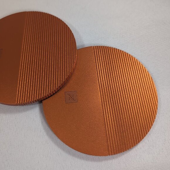 2x Nespresso Barista Limited Collection Coasters Federico Peri Orange Aluminum - Picture 2 of 10